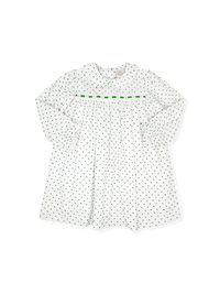 1956 Ribbon Dress - Mistletoe Green Swiss Dot