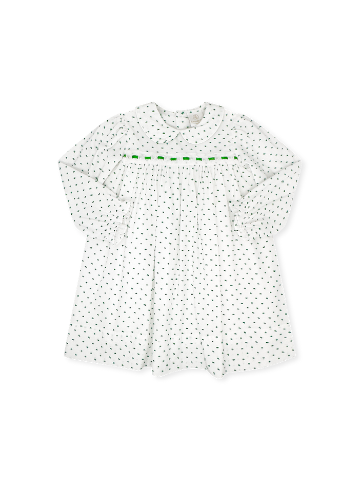 1956 Ribbon Dress - Mistletoe Green Swiss Dot