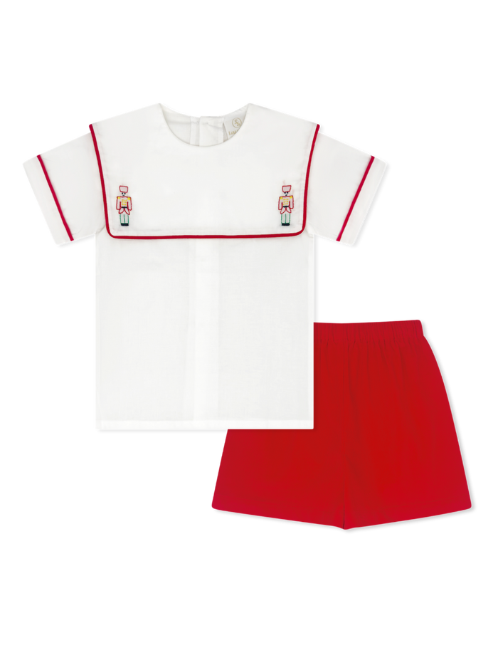 Christian Short Set - Blessings White Batiste, Nutcracker