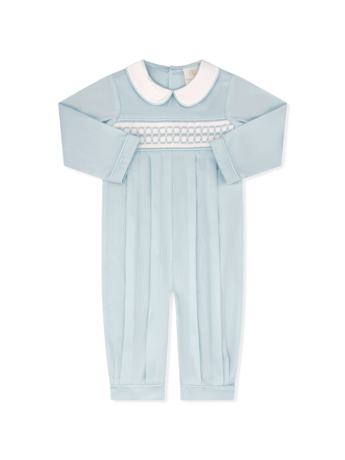 Christopher Romper - Birmingham Blue Pique - Classic Rompers | Lullaby Set