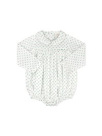 Covington Bubble Long Sleeve - Mistletoe Green Swiss Dot