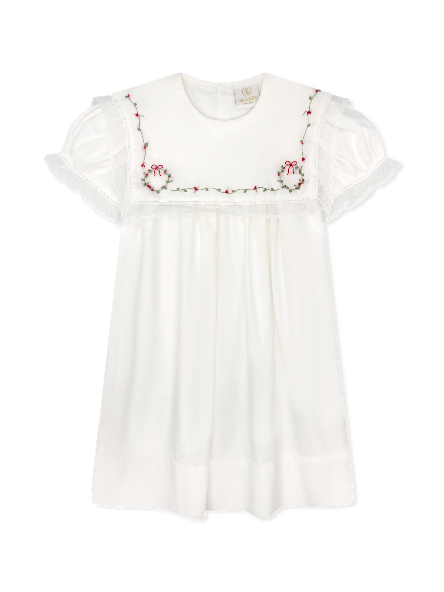 Hope Chest Dress - Blessing White Batiste, Wreaths