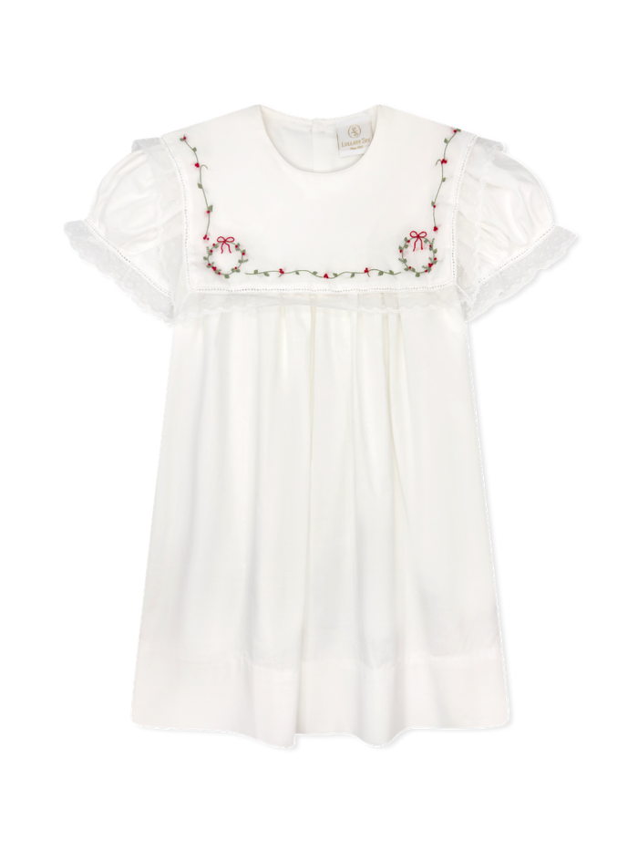 Hope Chest Dress - Blessing White Batiste, Wreaths