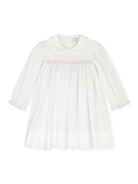 Michelle Dress - Willow White Pique, Pink and Blue - Classic Dresses | Lullaby Set