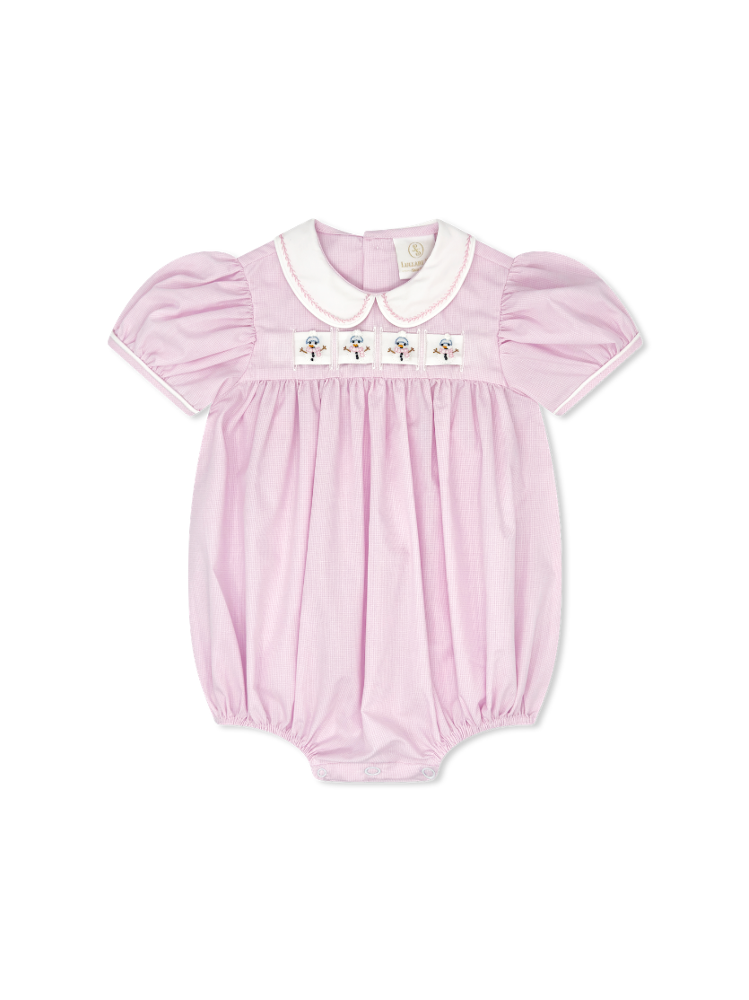 Ruth Ribbon Bubble - Baby Pink Minigingham