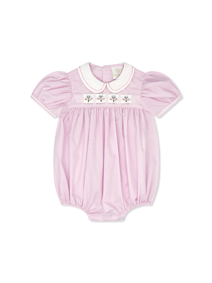 Ruth Ribbon Bubble - Baby Pink Minigingham