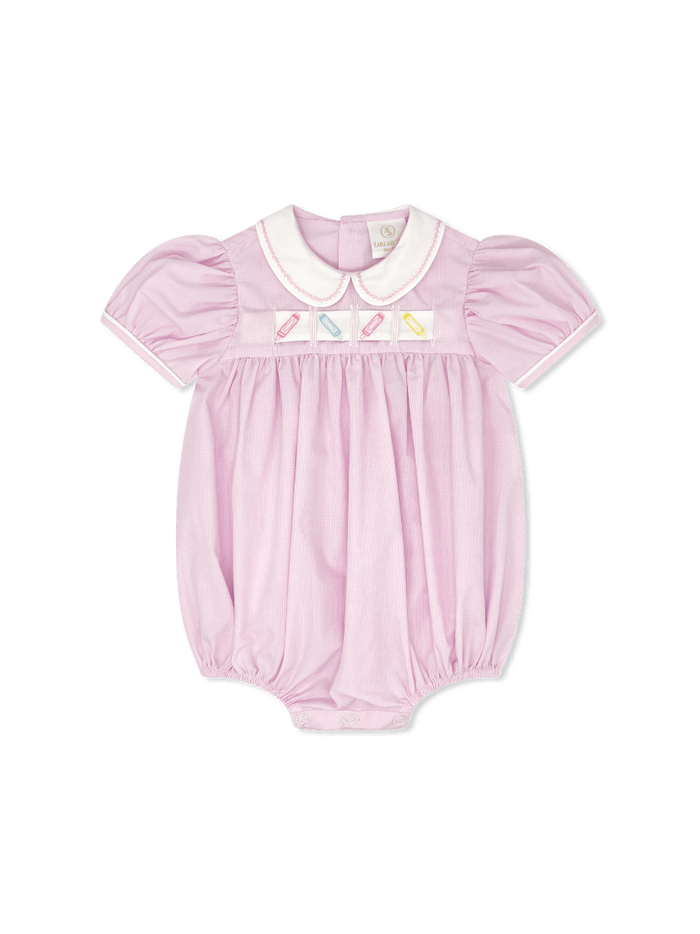 Ruth Ribbon Bubble - Baby Pink Minigingham - Classic Bubbles | Lullaby Set