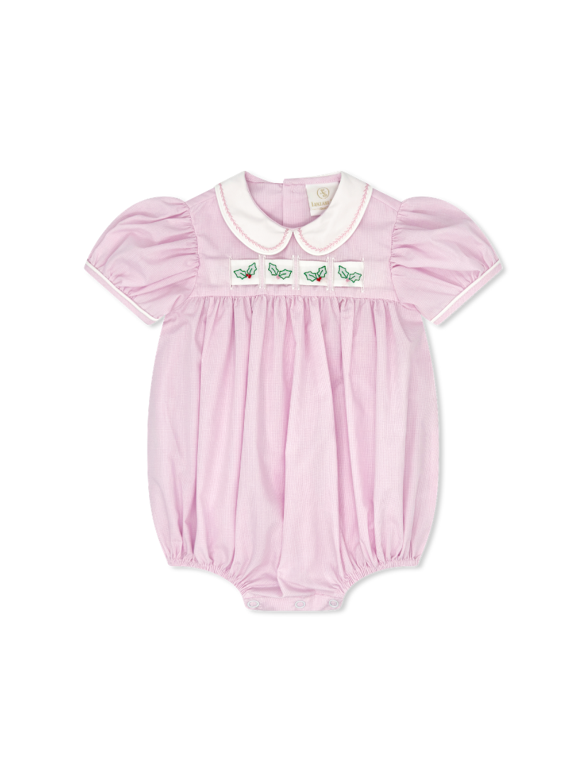 Ruth Ribbon Bubble - Baby Pink Minigingham