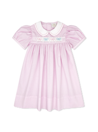 Ruth Ribbon Dress - Baby Pink Minigingham