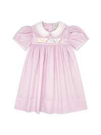Ruth Ribbon Dress - Baby Pink Minigingham