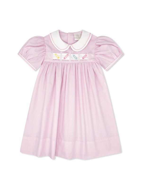 Ruth Ribbon Dress - Baby Pink Minigingham - Classic Dresses | Lullaby Set