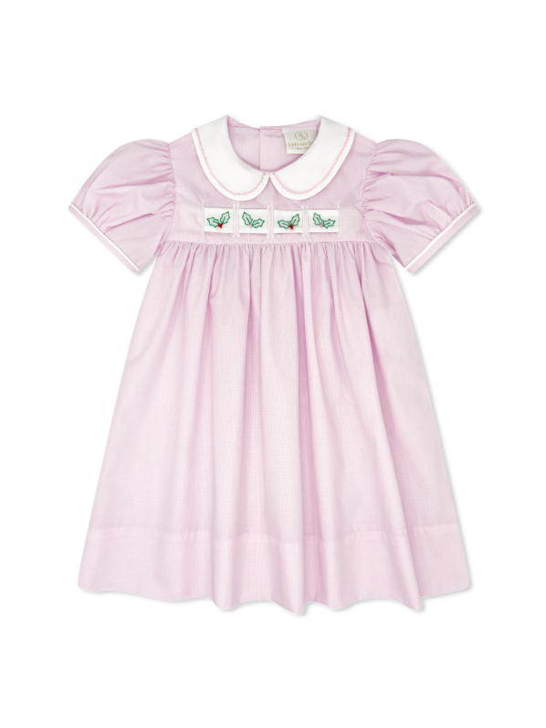 Ruth Ribbon Dress - Baby Pink Minigingham