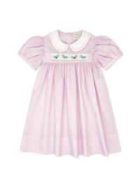 Ruth Ribbon Dress - Baby Pink Minigingham