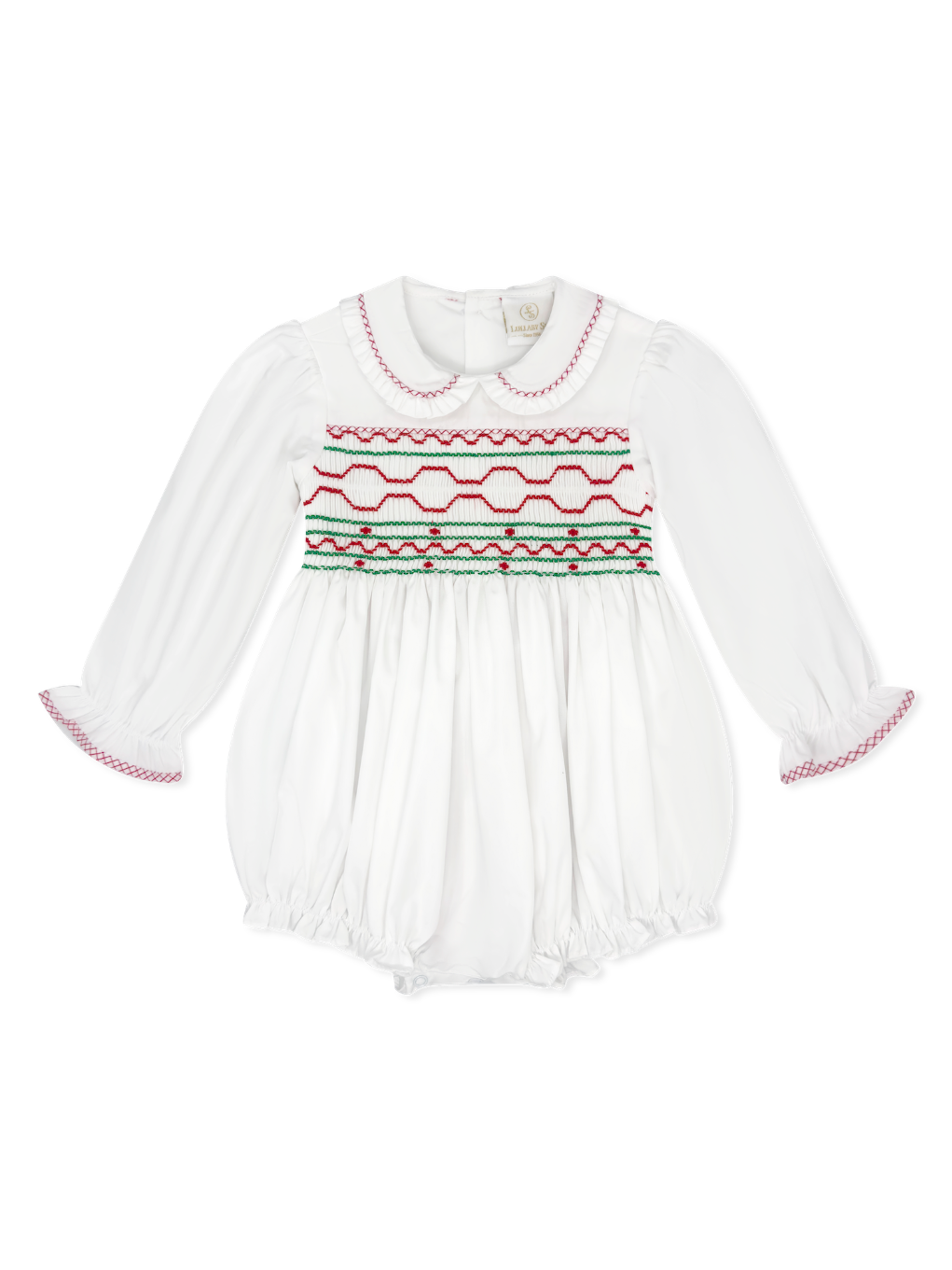 Sadie Bubble - White, Redford Red Windowpane, Smocking
