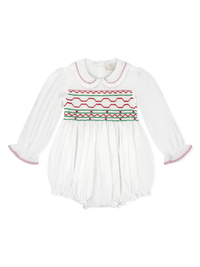 Sadie Bubble - White, Redford Red Windowpane, Smocking