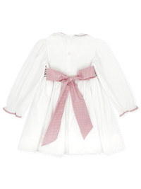 Sadie Dress - White, Redford Red Windowpane, Smocking - Classic Dresses | Lullaby Set