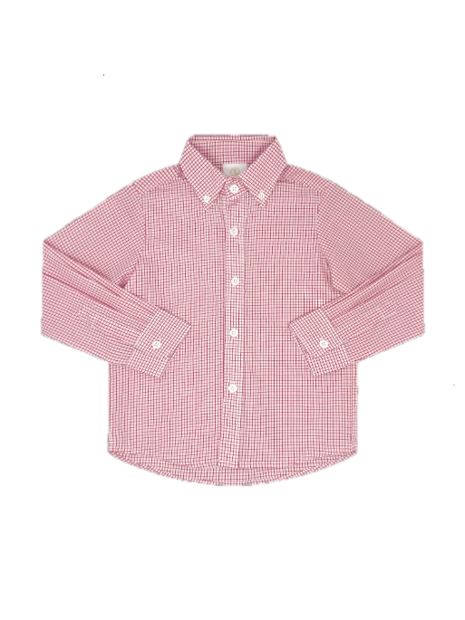 Brees Button Down - Redford Red Windowpane