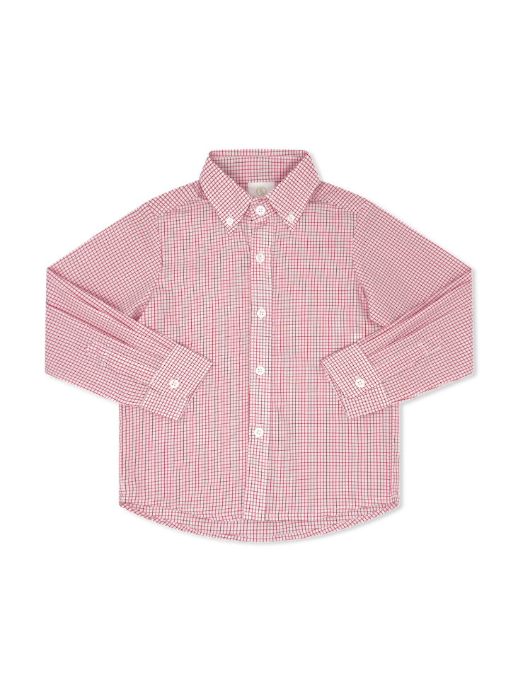 Brees Button Down - Redford Red Windowpane