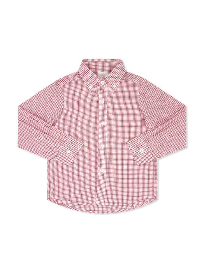 Brees Button Down - Redford Red Windowpane