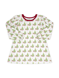 Faith Dress Long Sleeve - Christmas Memories, Red - Classic Dresses | Lullaby Set