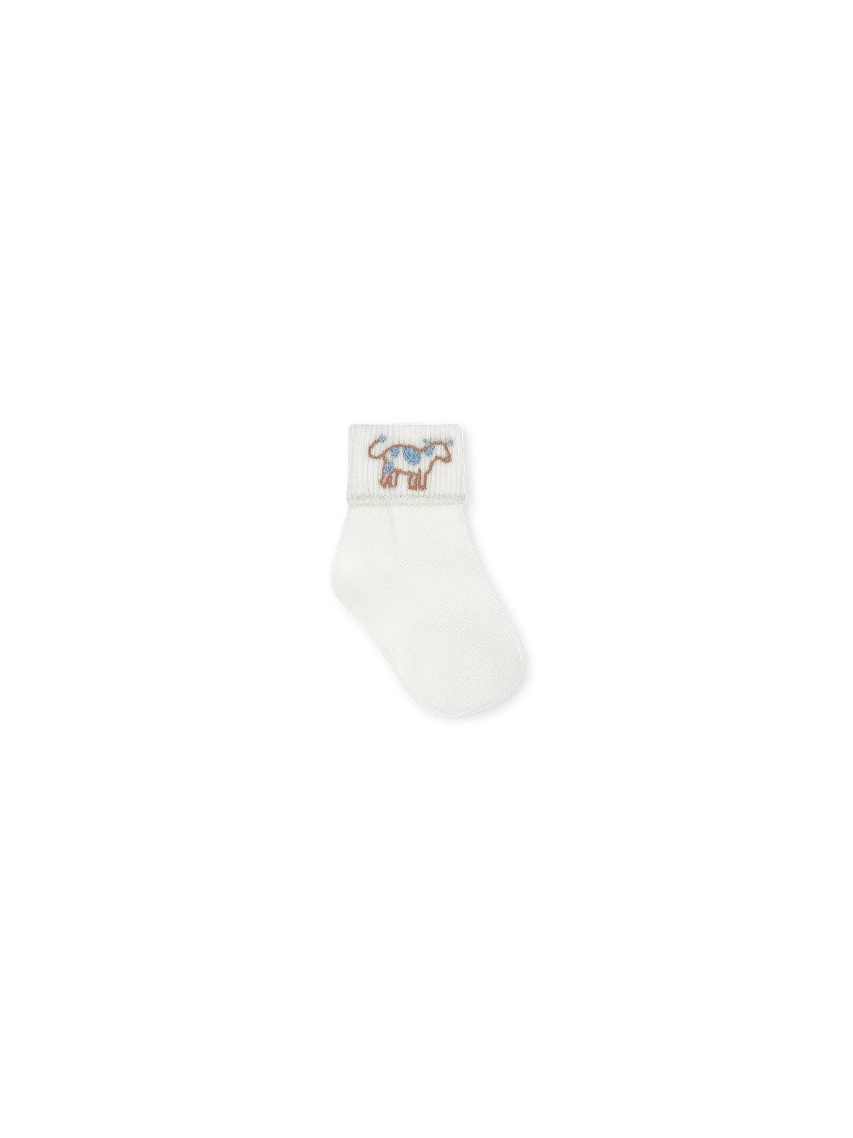 Fallon Fold Over Sock - Cow