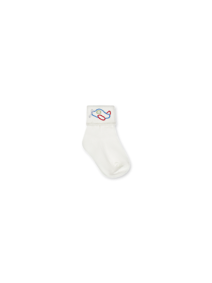 Fallon Fold Over Socks - Airplane