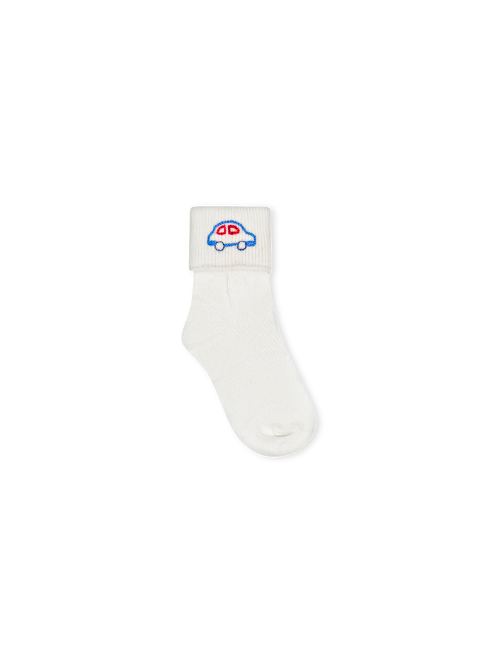 Fallon Fold Over Socks - Royal Car