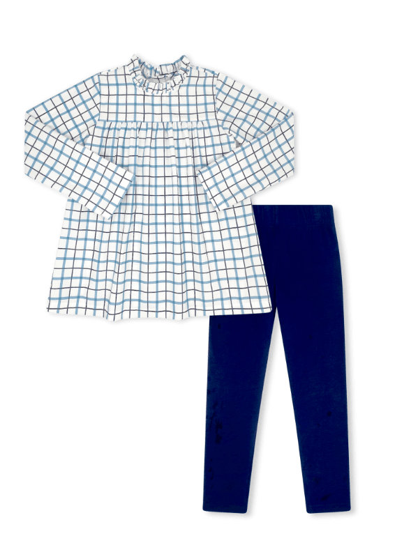 Lauren Legging Set - Heritage Check, Napa Navy Leggings - Classic Sets | Lullaby Set