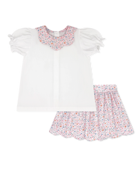 Susie Scallop Skirt Set - Pumpkin Grove Floral