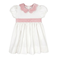 Blakely Band Dress - Winter White Velvet, Petite Pink Velvet - Classic Dresses | Lullaby Set
