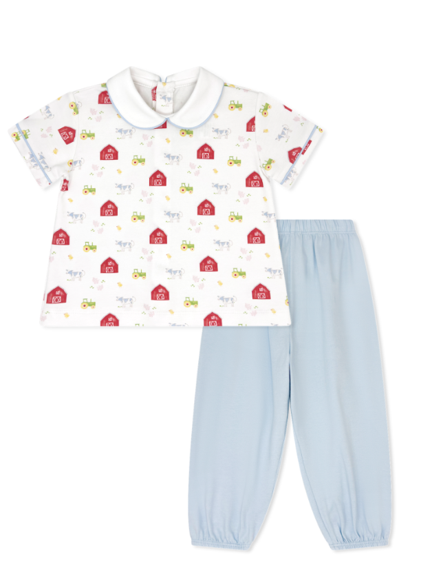 Sibley Pant Set - Barnyard Tales, Bluffton Blue