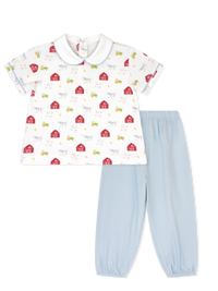 Sibley Pant Set - Barnyard Tales, Bluffton Blue