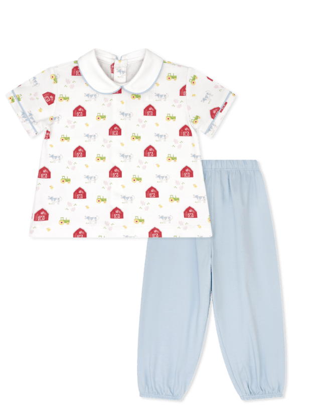 Sibley Pant Set - Barnyard Tales, Bluffton Blue - Classic Sets | Lullaby Set