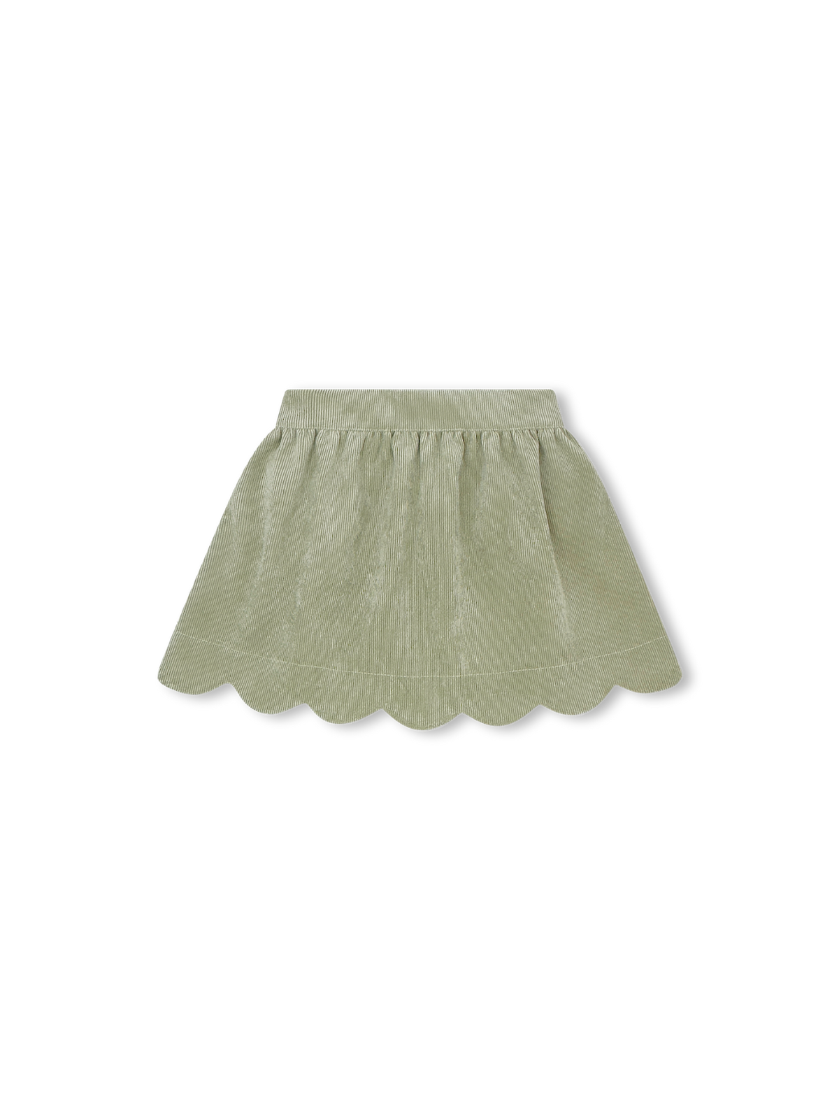 Susie Scallop Skirt - Sweetgrass Corduroy
