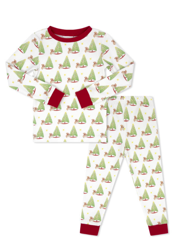 Sweet Pea PJ Set - Christmas Memories, Red