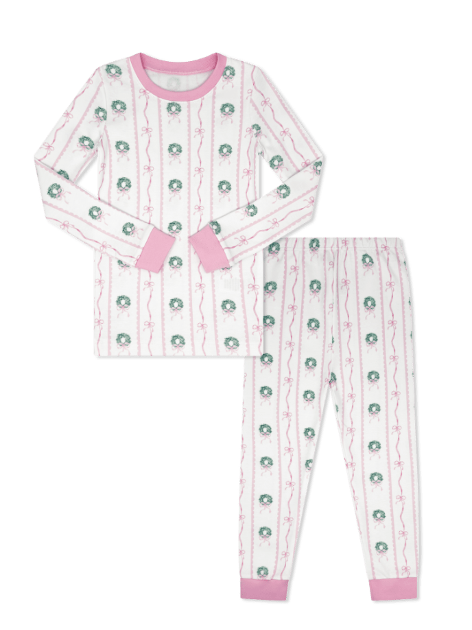 Sweet Pea PJ Set - Boxwood and Bows - Classic Pajamas | Lullaby Set