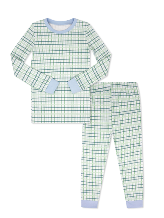 Sweet Pea PJ Set - Boxwood Plaid