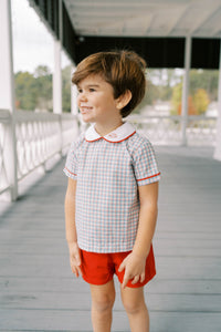 Sibley Short Set - Primary Plaid, Raleigh Red