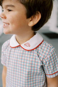 Sibley Short Set - Primary Plaid, Raleigh Red