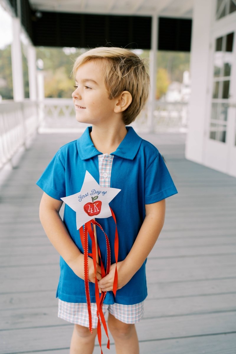 Porter Polo Set - Primary Plaid - Classic Sets | Lullaby Set