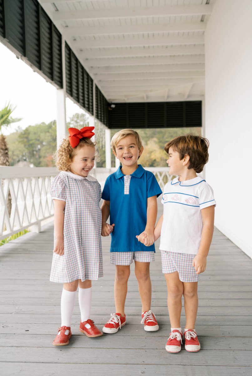 Porter Polo Set - Primary Plaid - Classic Sets | Lullaby Set