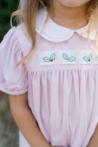 Ruth Ribbon Dress - Baby Pink Minigingham