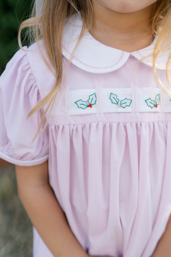 Ruth Ribbon Dress - Baby Pink Minigingham - Classic Dresses | Lullaby Set