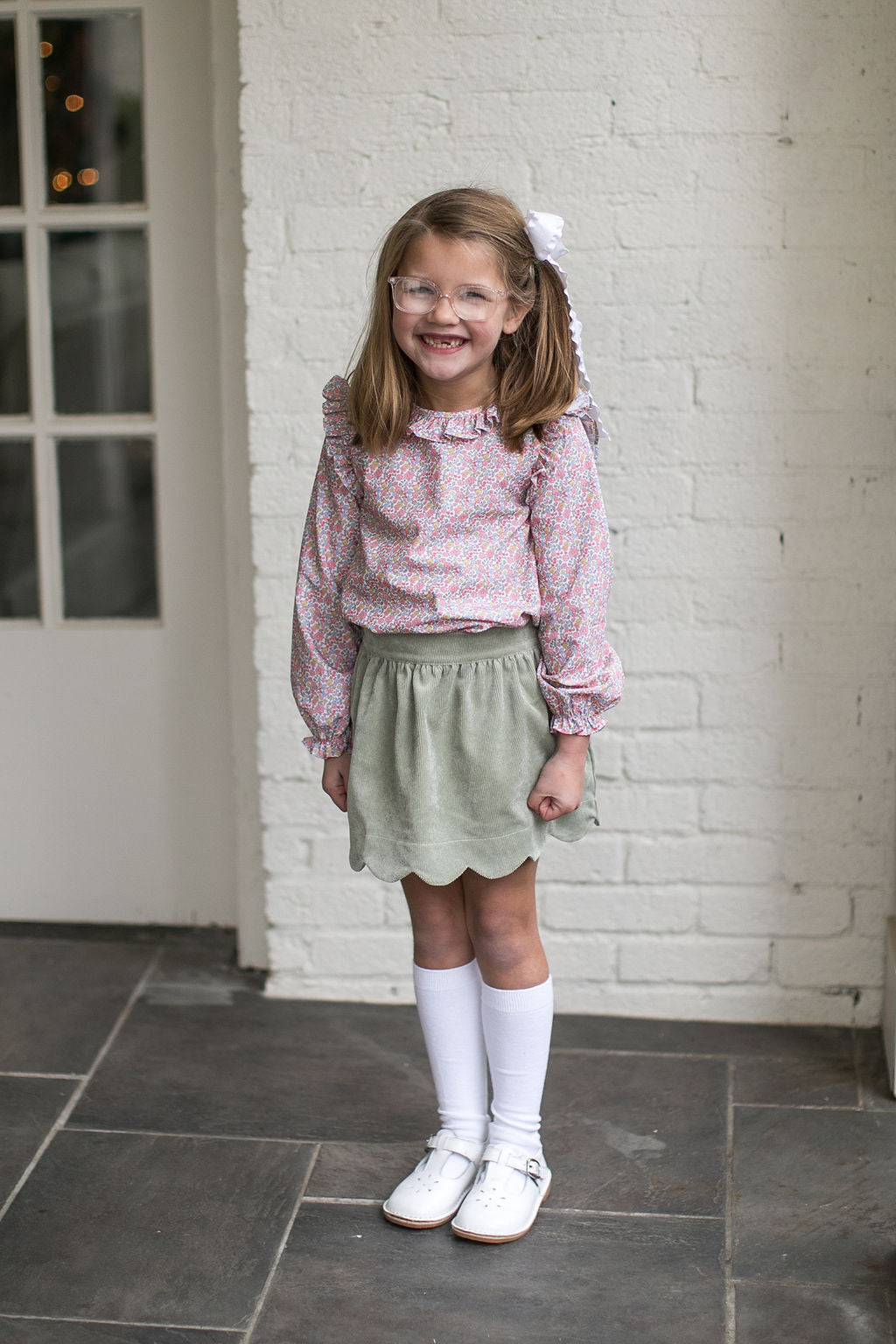 Susie Scallop Skirt - Sweetgrass Corduroy