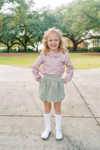Susie Scallop Skirt - Sweetgrass Corduroy