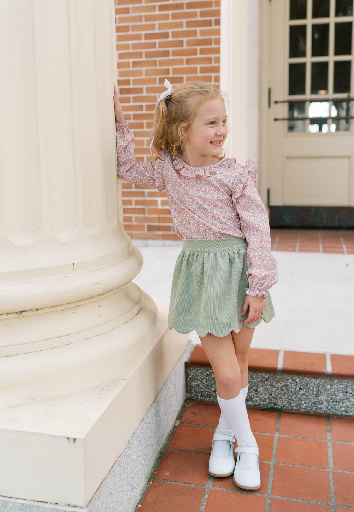 Susie Scallop Skirt - Sweetgrass Corduroy