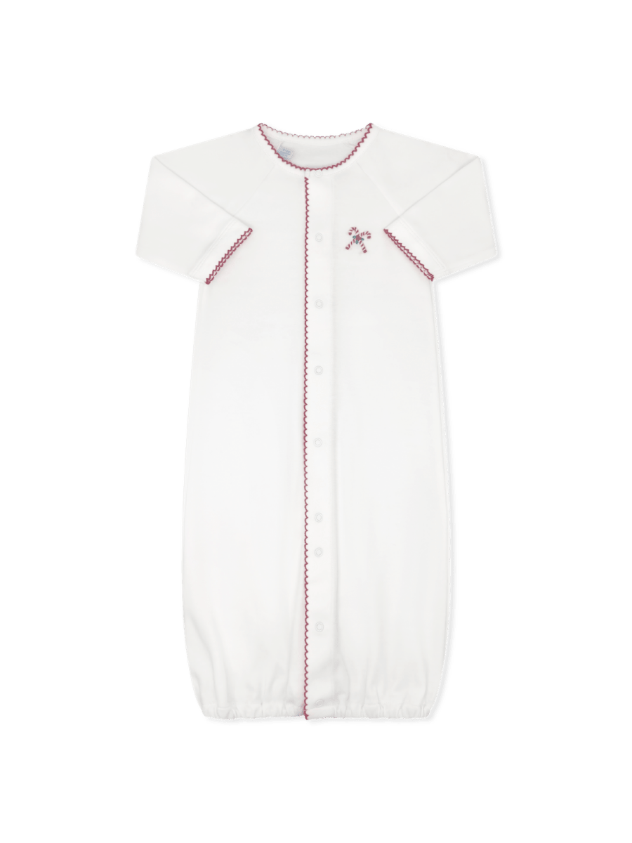 Snuggle Me Saque - Warren White Pima, Candy Cane - Classic Daygowns | Lullaby Set