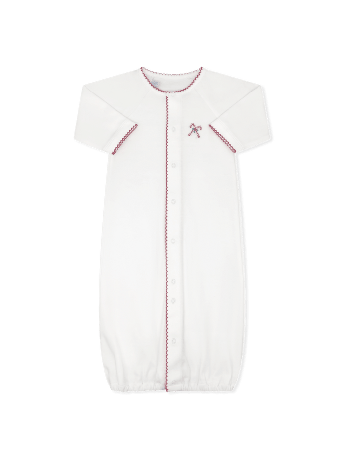 Snuggle Me Saque - Warren White Pima, Candy Cane - Classic Daygowns | Lullaby Set