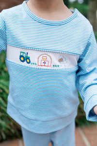 Bayou Play Set - Louisville Light Blue Ministripe, Farm
