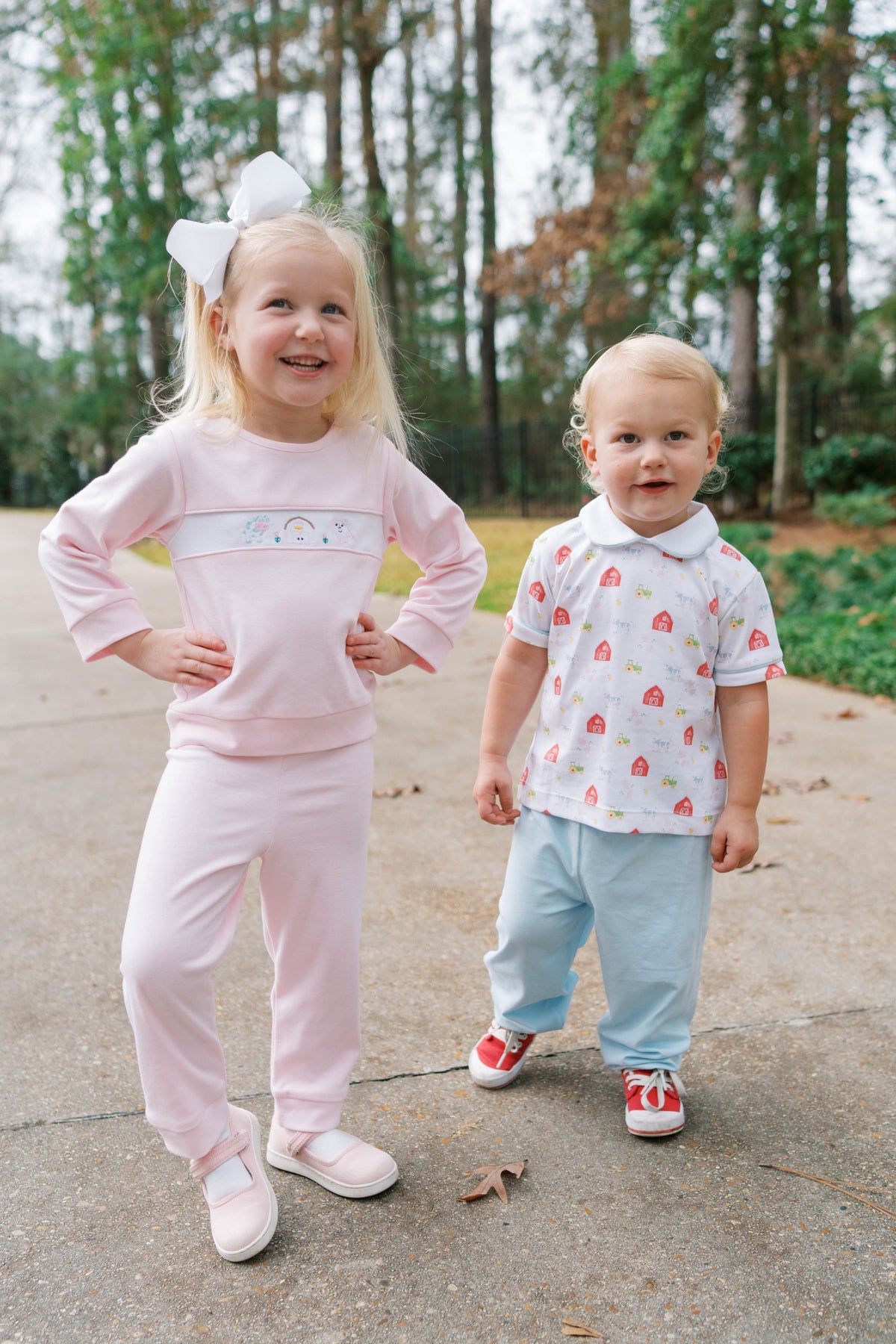 Sibley Pant Set - Barnyard Tales, Bluffton Blue